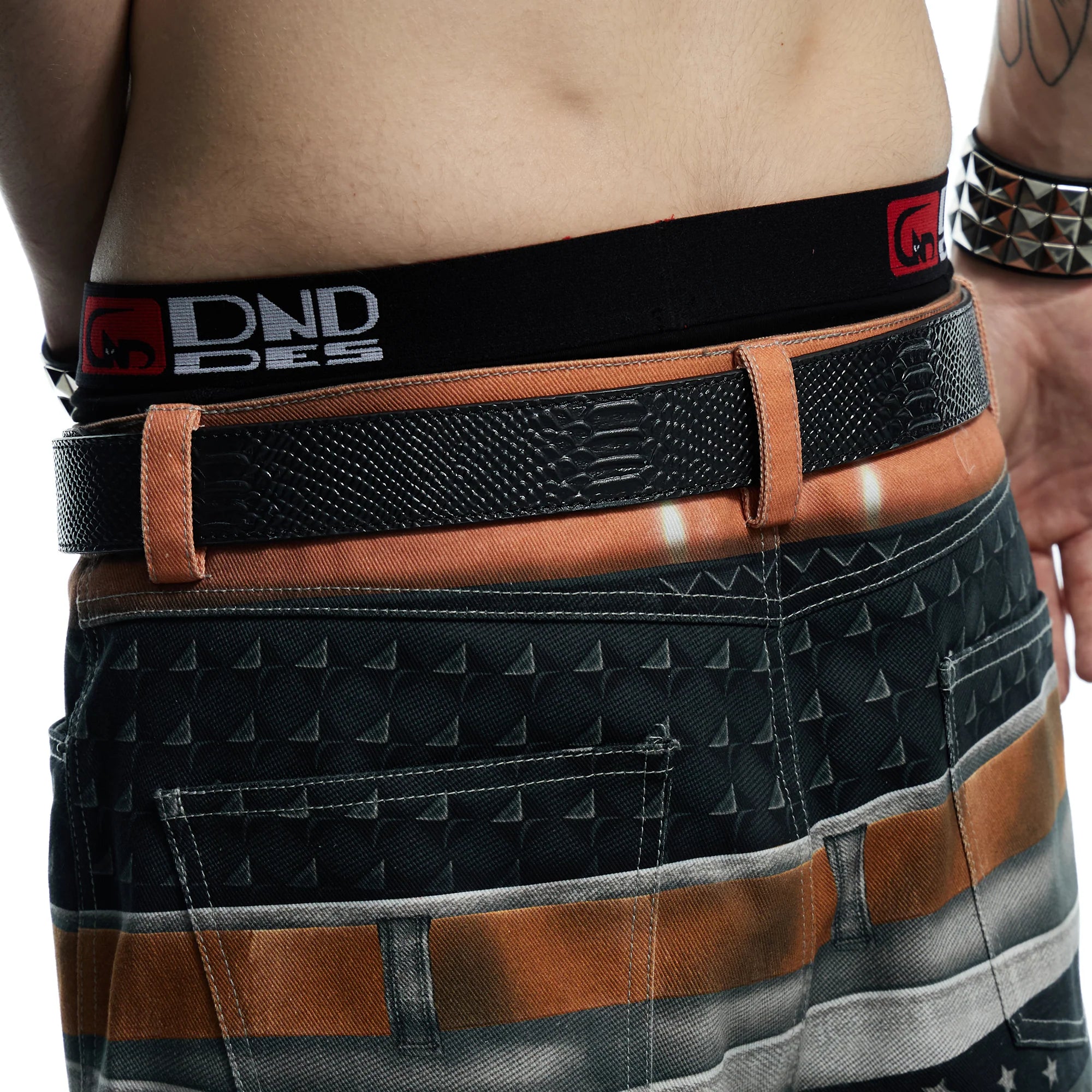 DND4DES Buckle Snake-Embossed Leather Belt
