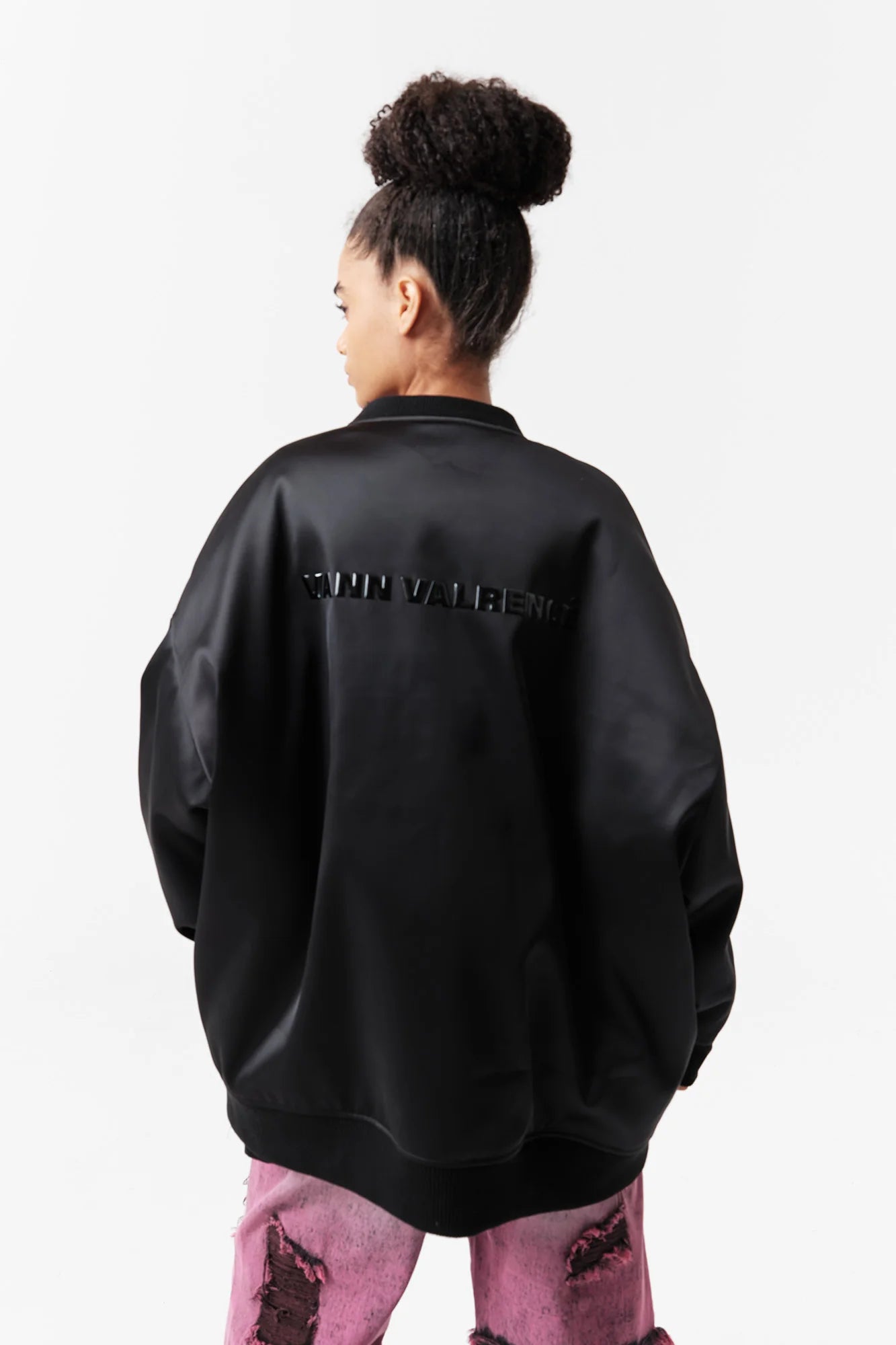 VANN VALRENCE Satin Oversized Down Bomber
