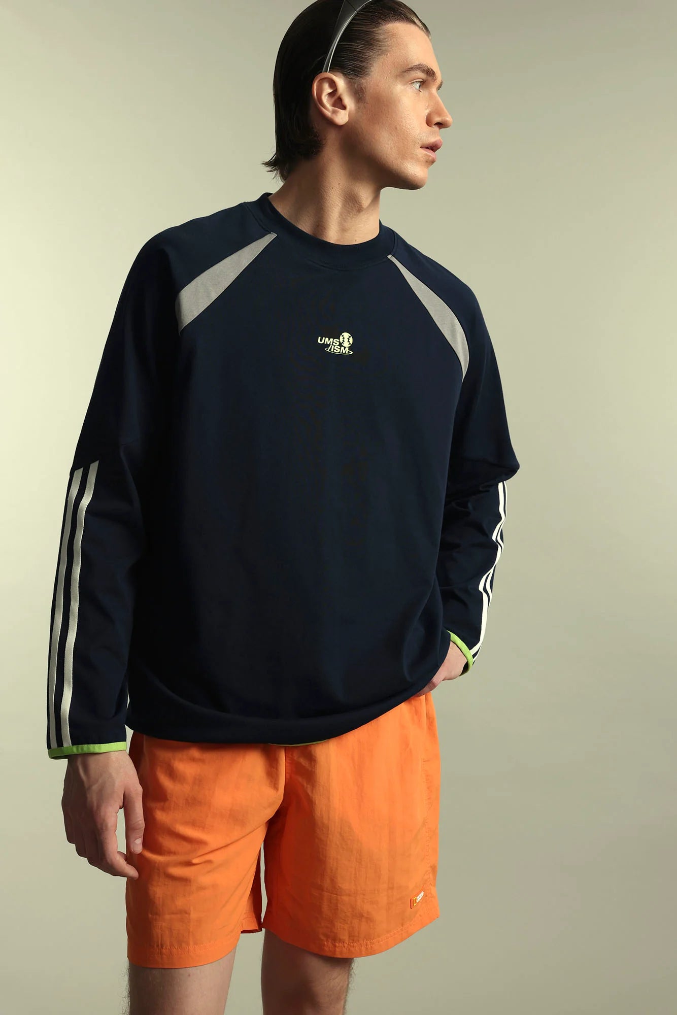 UMAMIISM Side Stripe Raglan Quick-Dry Long-Sleeve Tee