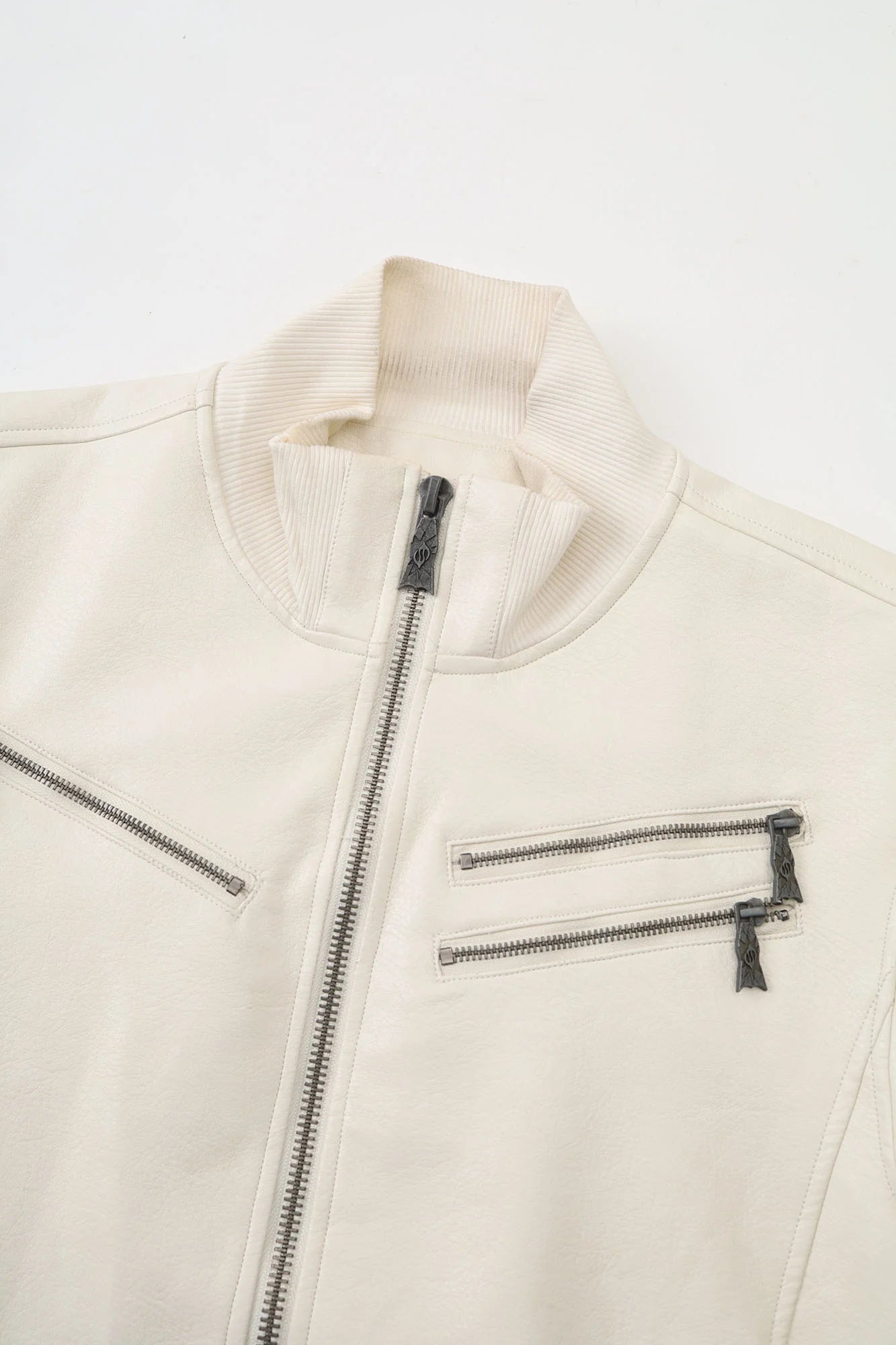 FLYERRER Thorned Eye Graphic Faux Leather Jacket