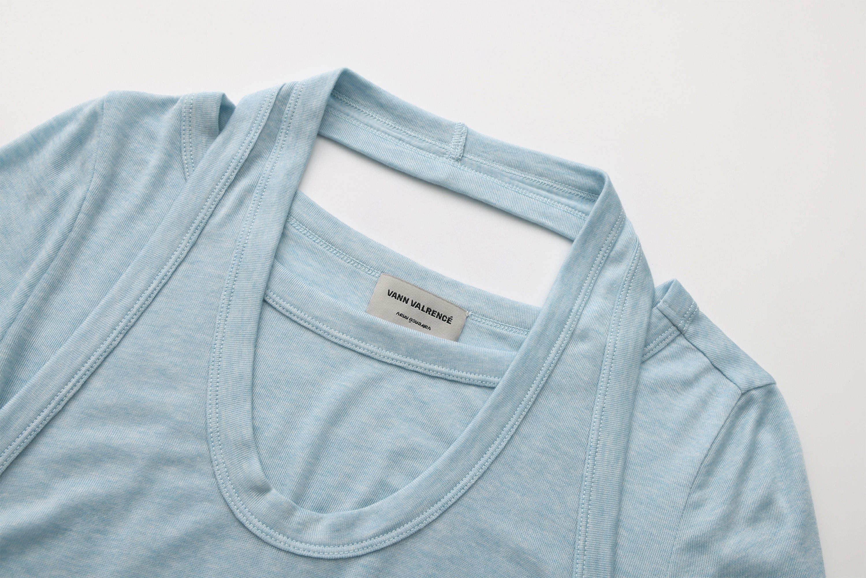 VANN VALRENCE Essential Layered Halter-Neck Long-Sleeve Tee