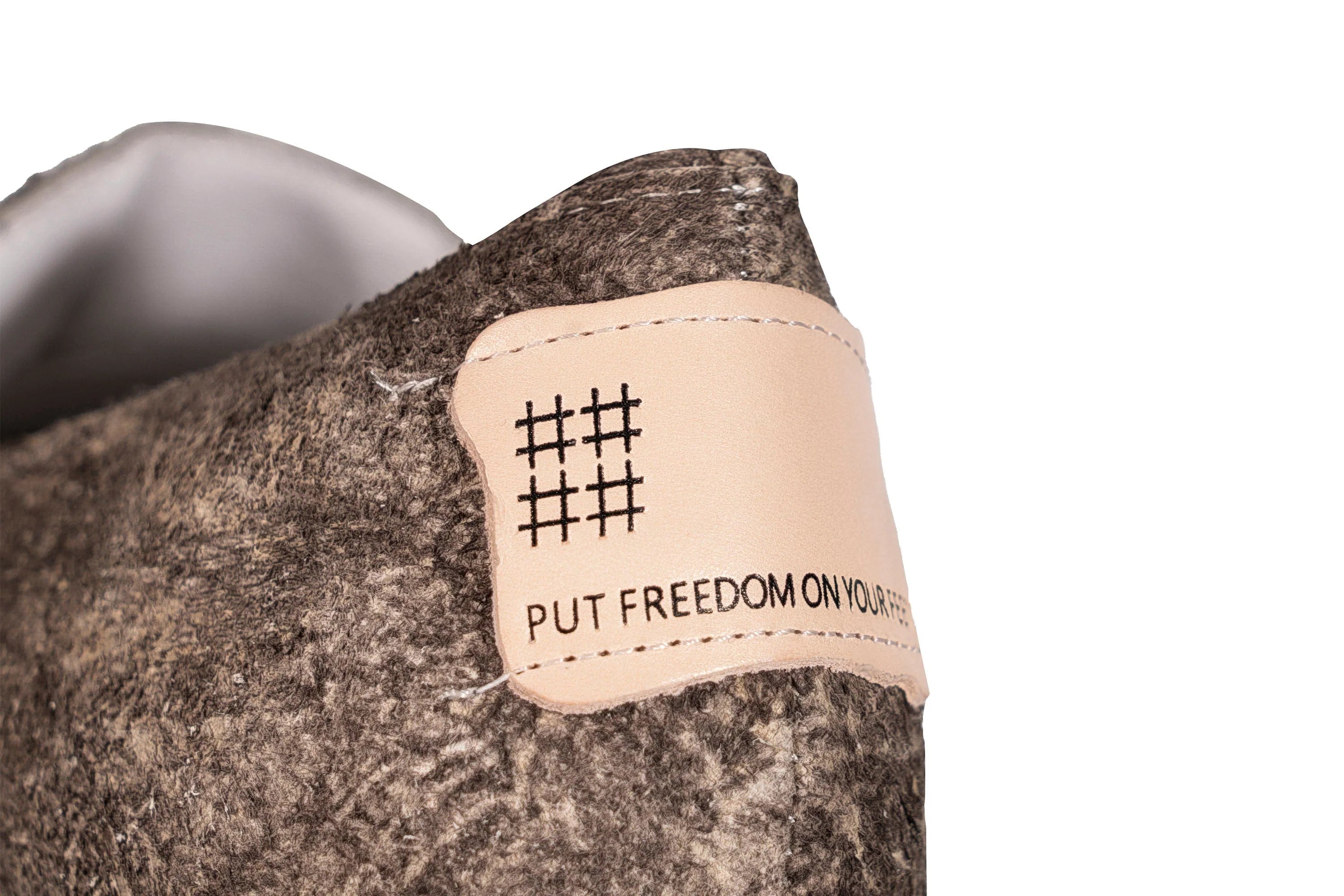 REWRITE Distressed Texture Cowhide Rope-Tied Chunky Big-Toe Derbies