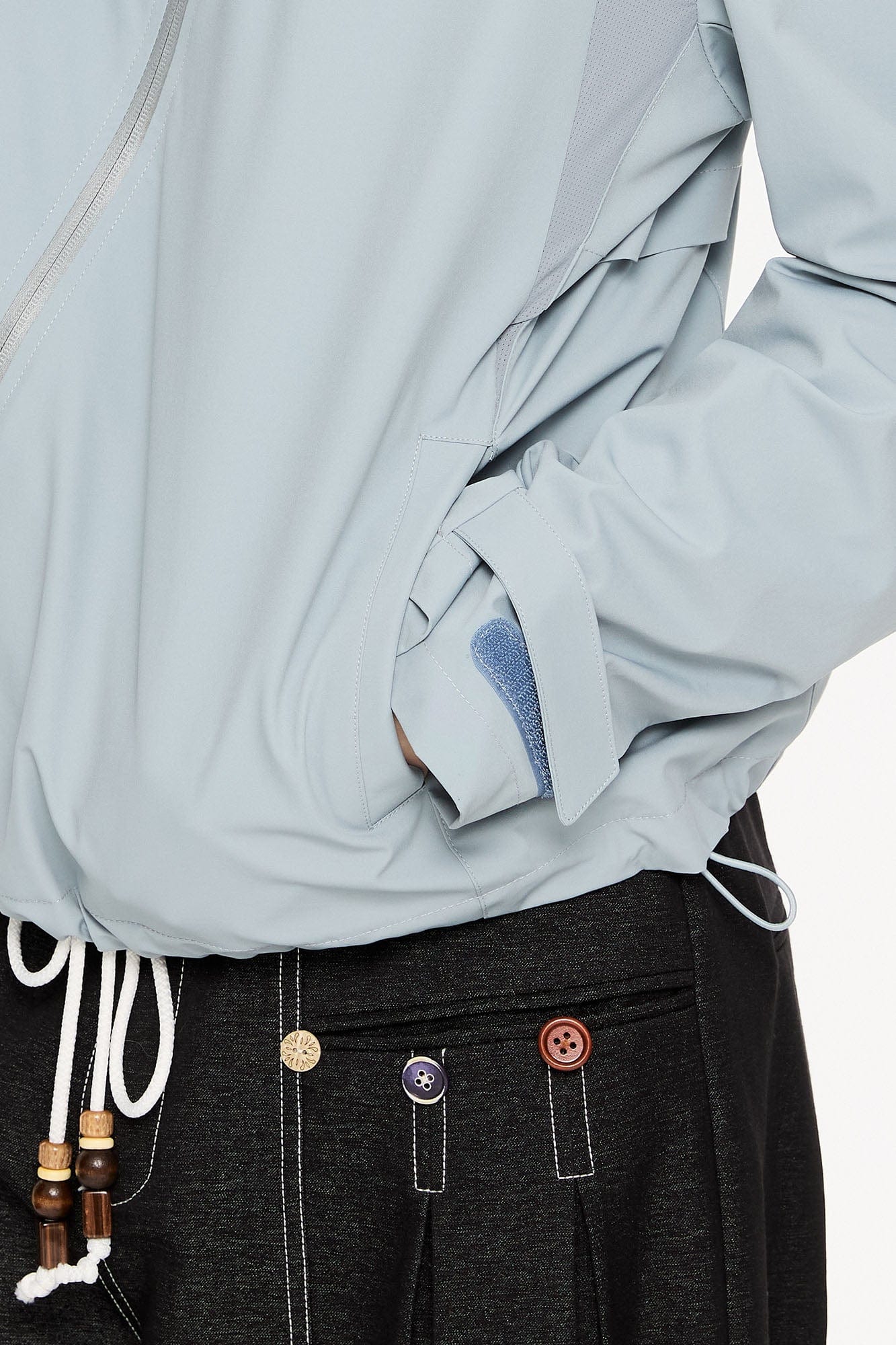 KREATE Asymmetric-Zip Teflon Hooded Jacket