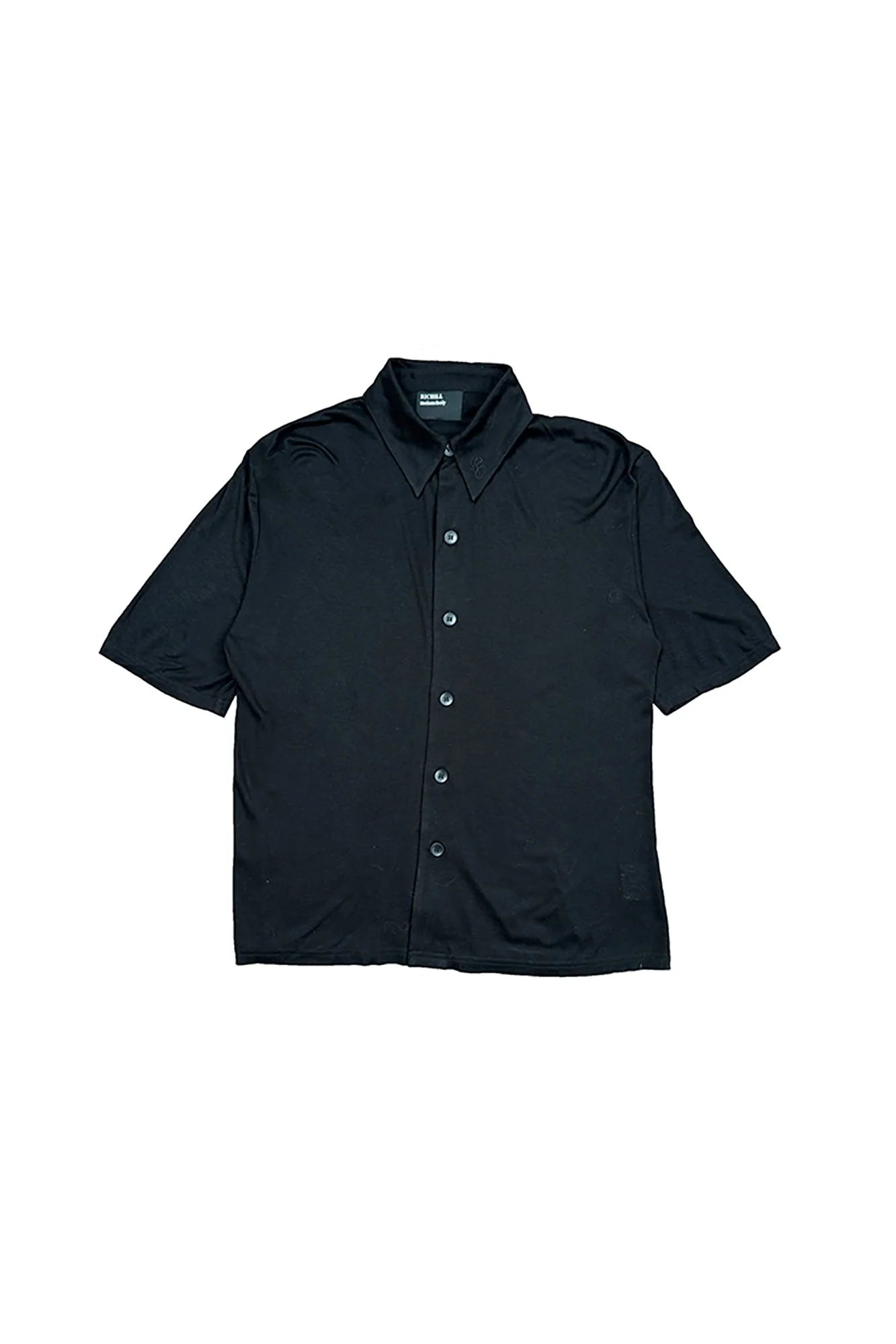 RICHILL Refined Acetate Button-Up Polo Half Shirt