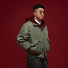 BANANA CLUB Glossy Utility Padded Bomber Jacket