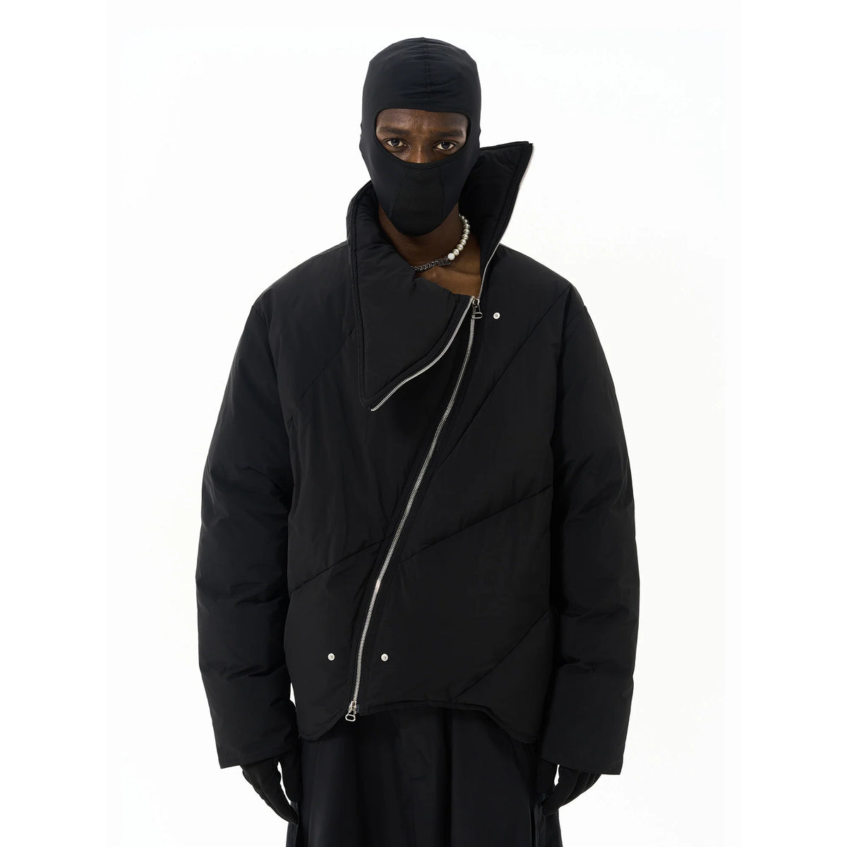7440 37 1 Asymmetrical Zip High Neck Jacket