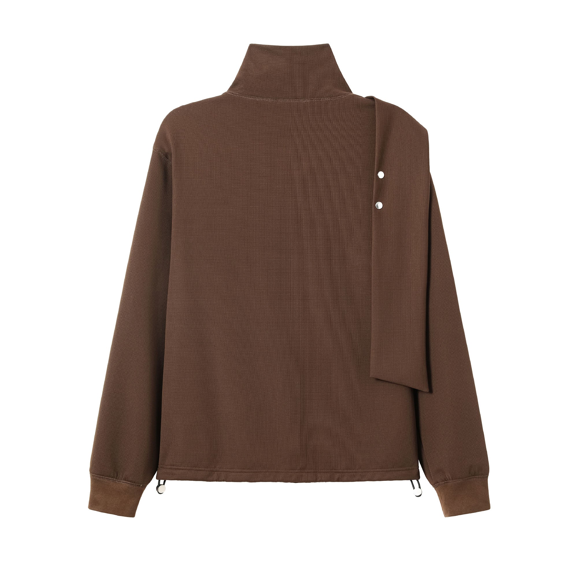 ALVNG AR ANTS Asymmetric Scarf-Neck High-Collar Pullover