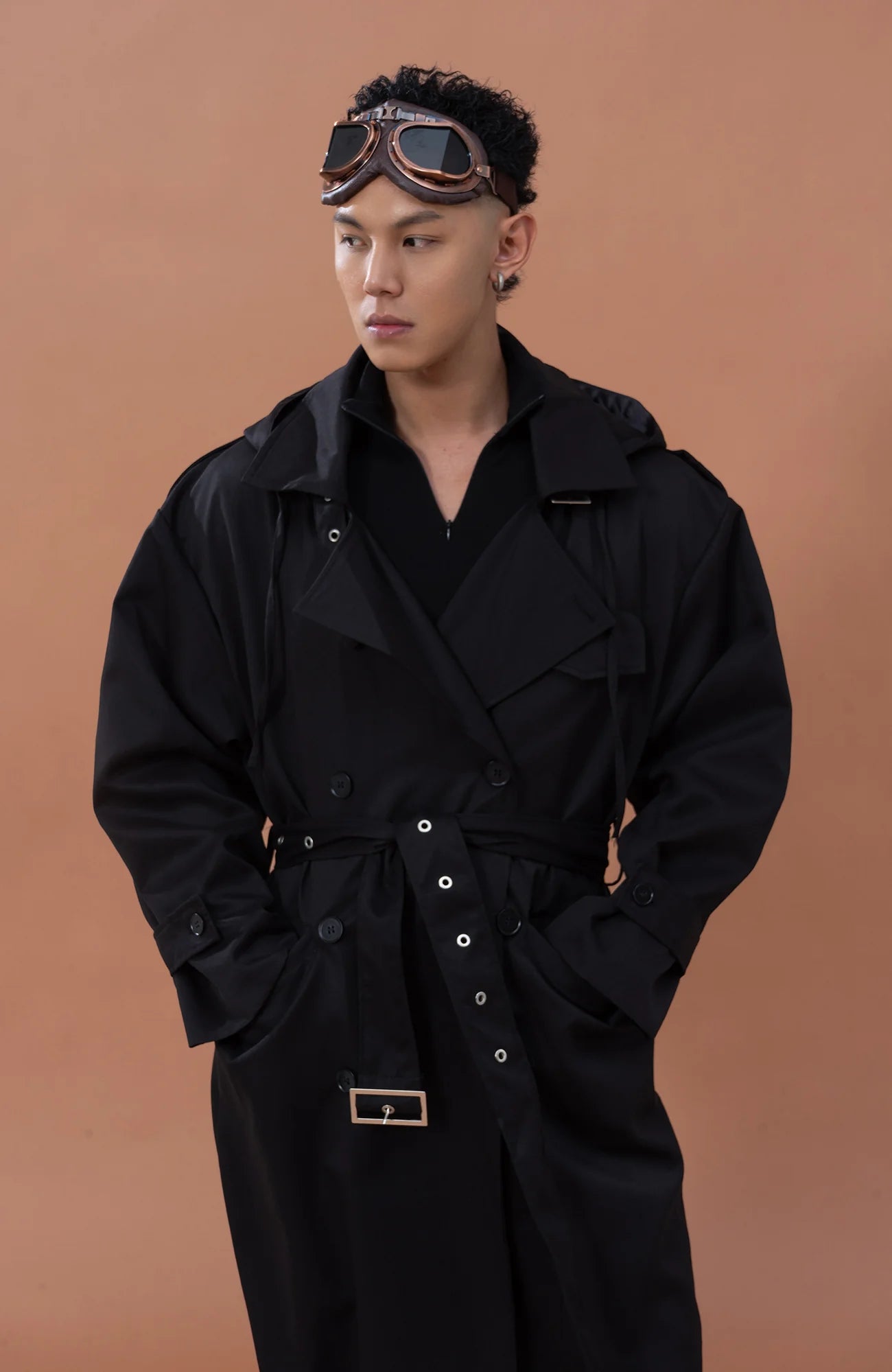 CLP Utility Belted Hooded Trench Coat
