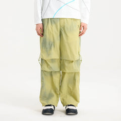 BONELESS Tie-Dye Crinkled Parachute Pants