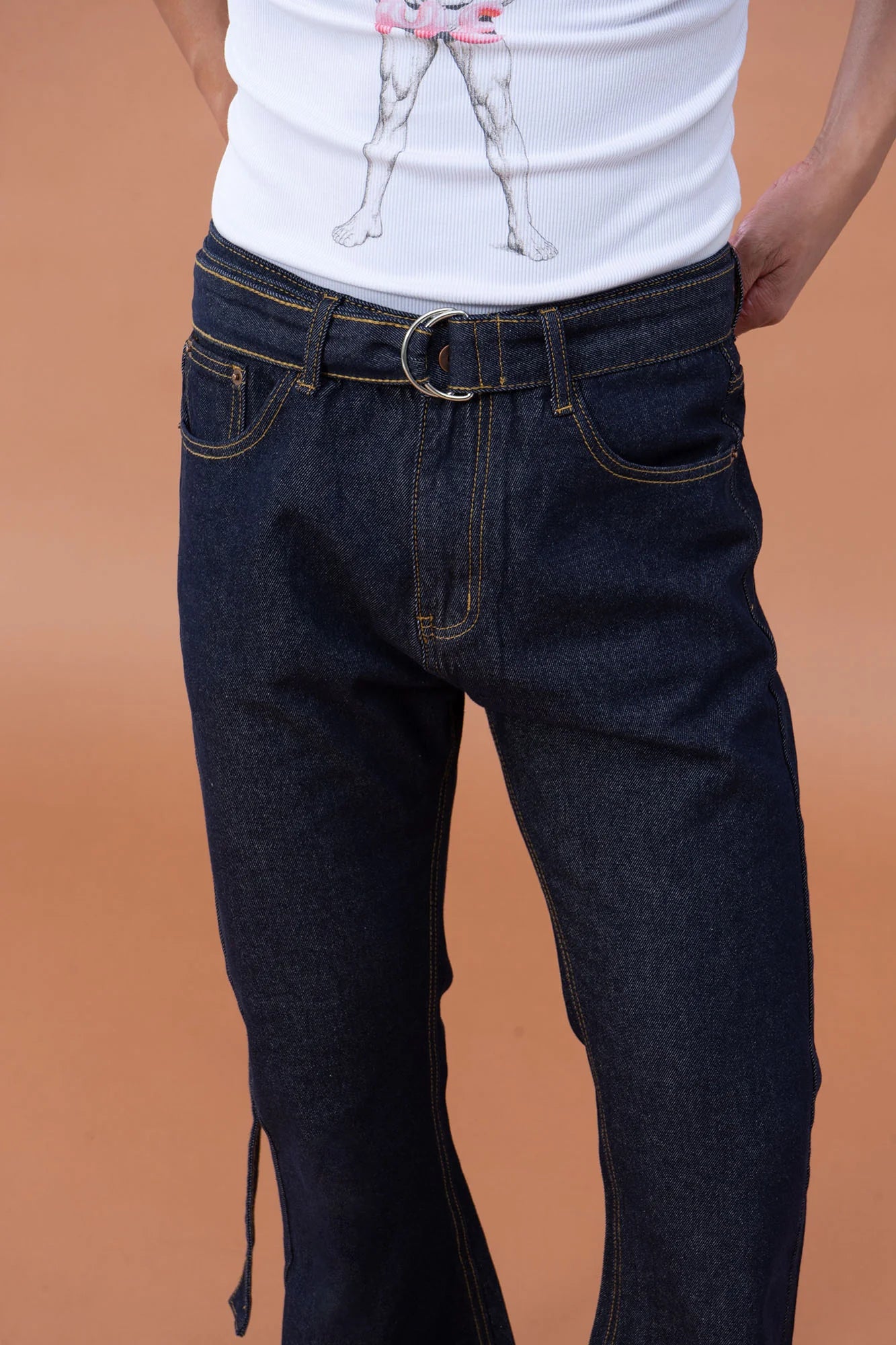 CLP Retro Flared Raw Jeans