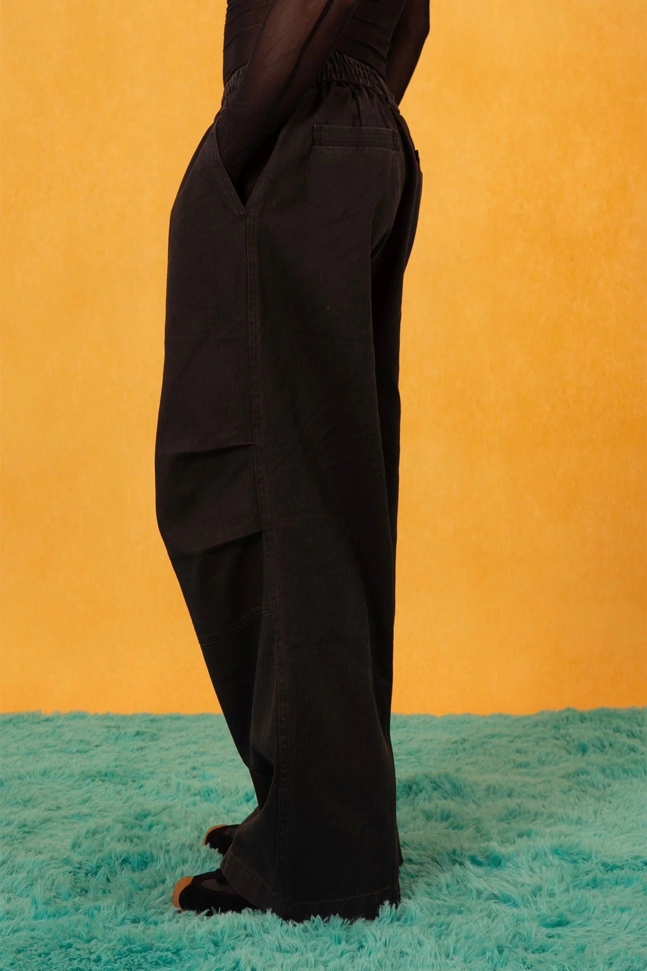 CLP Retro Pleated Knee Drawstring Oversized Jeans