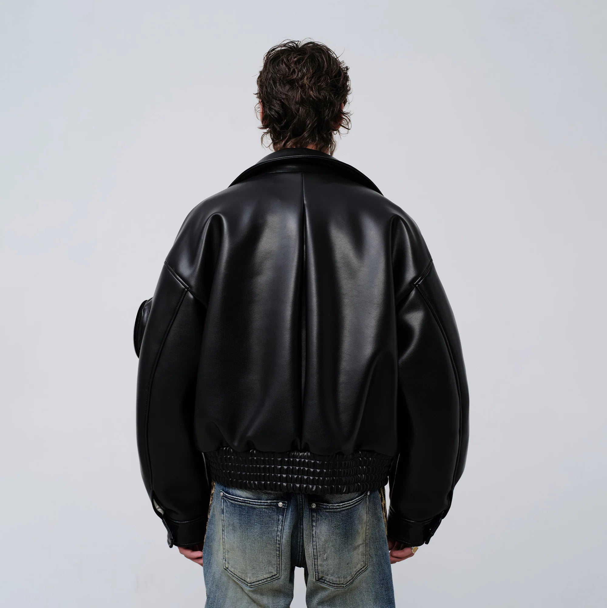 FACEONLAB Arm-Patched Bomber Oversized Jacket