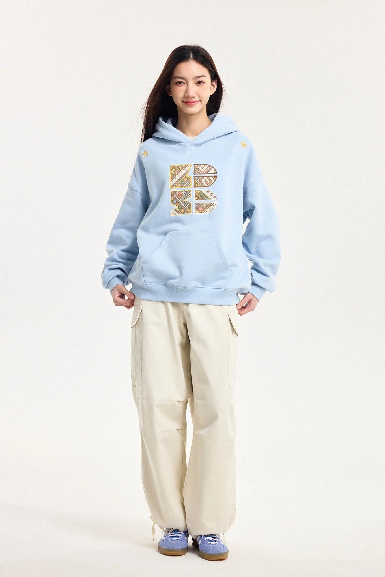 BONELESS Tribal Jacquard LOGO Patch Embroidered Hoodie