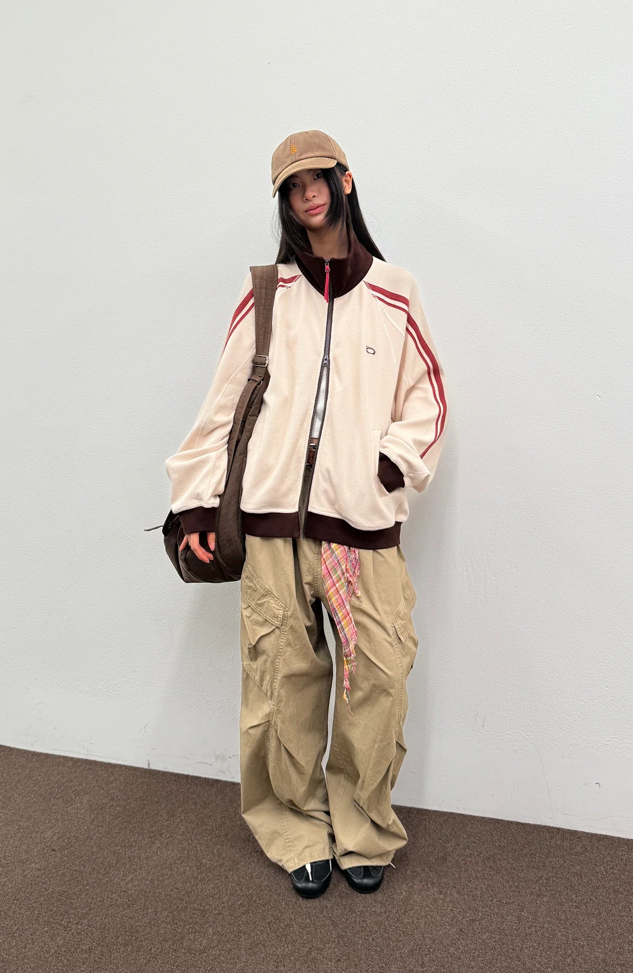 ROARINGWILD A ARCH Retro Stripe Raglan Track Jacket