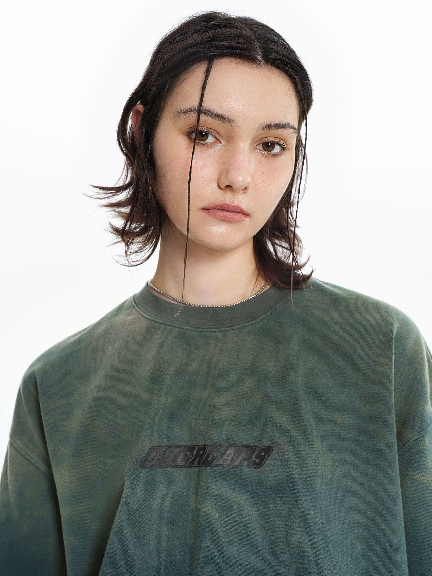 OVERLAPS Gradient Washed Oversized LOGO T-Shirt