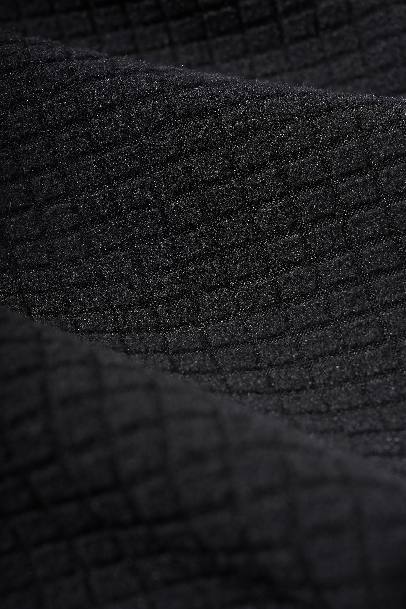 UMAMIISM Waffle Side Stripe Embroidered Half-Zip Pullover