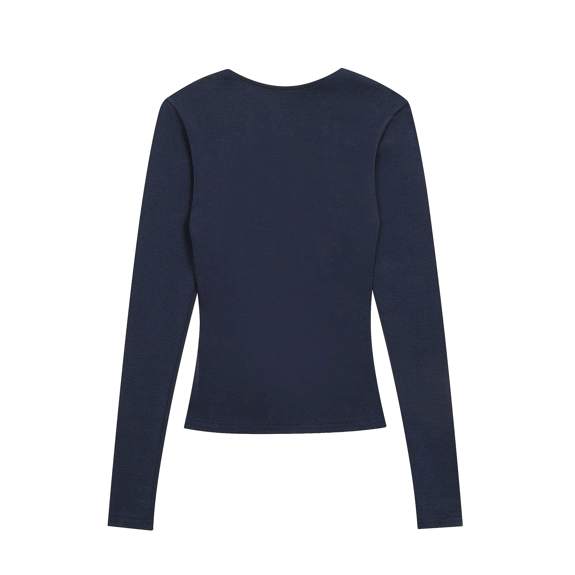 CLP V-Neck Zip-Up Slim Long-Sleeve Tee