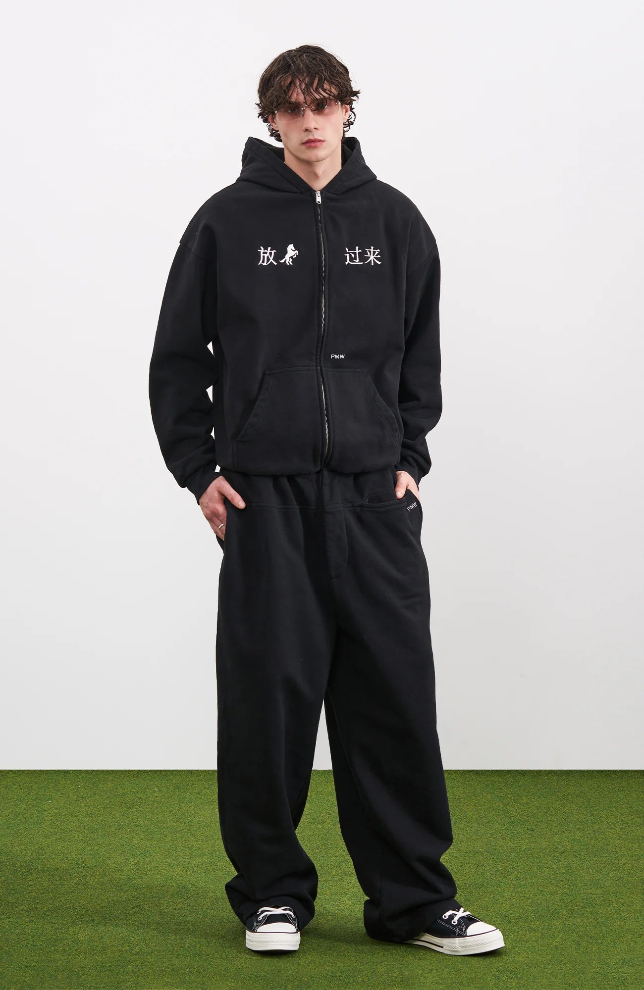 PMW Oversized Curved Wide-Leg Sweatpants