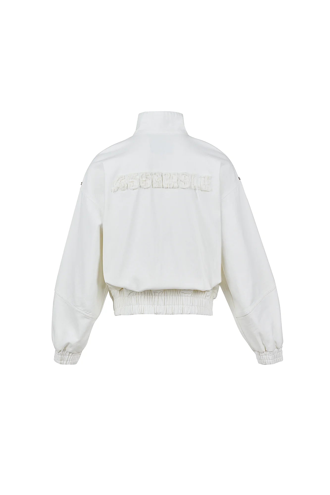 455EMBLE Faux leather Patch LOGO Denim Jacket