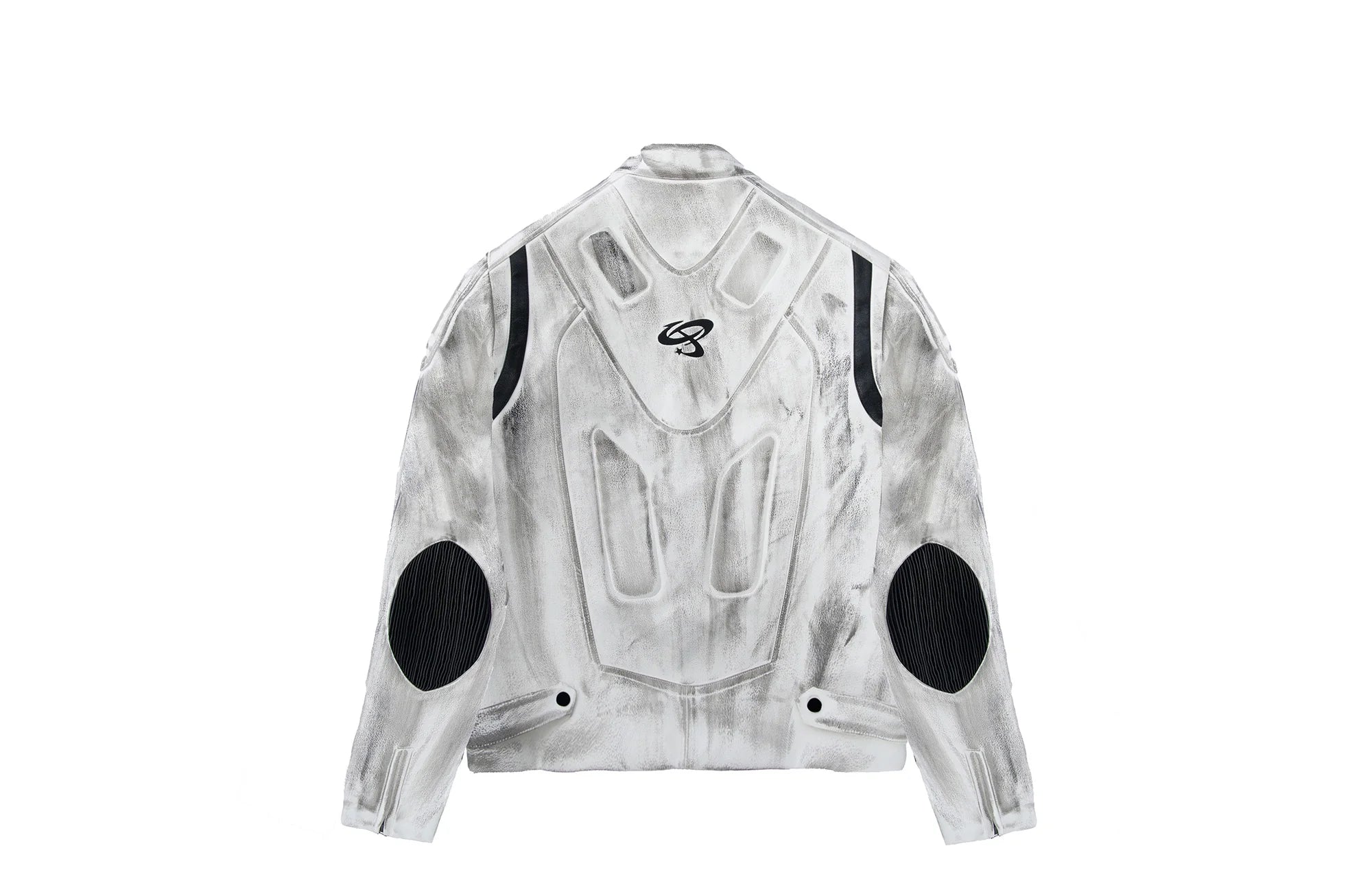 MOGONGSHE Distressed Techwear PU Moto Jacket