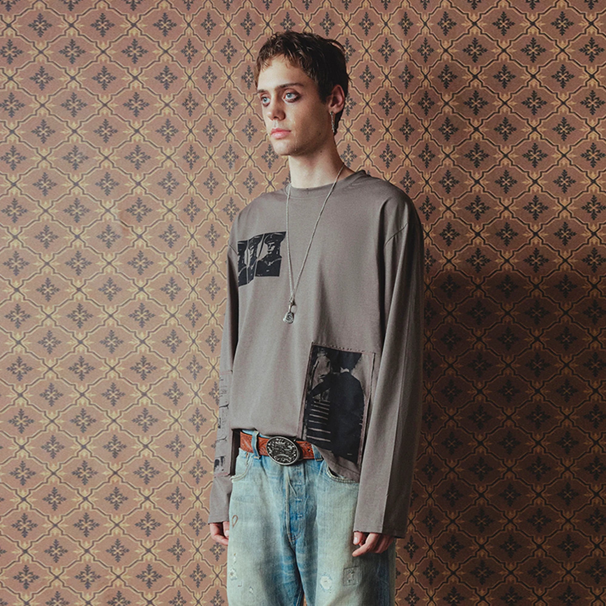 RICHILL Military Graphic Patch Long-Sleeve Tee