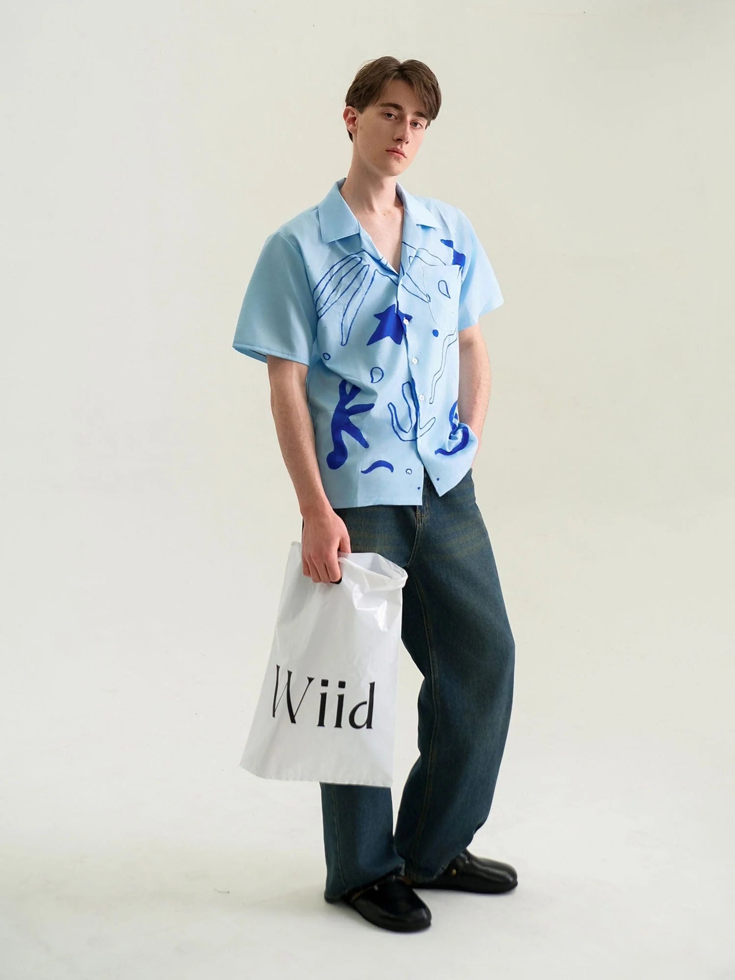 WIID Oceanic Doodle Graphic Half Shirt
