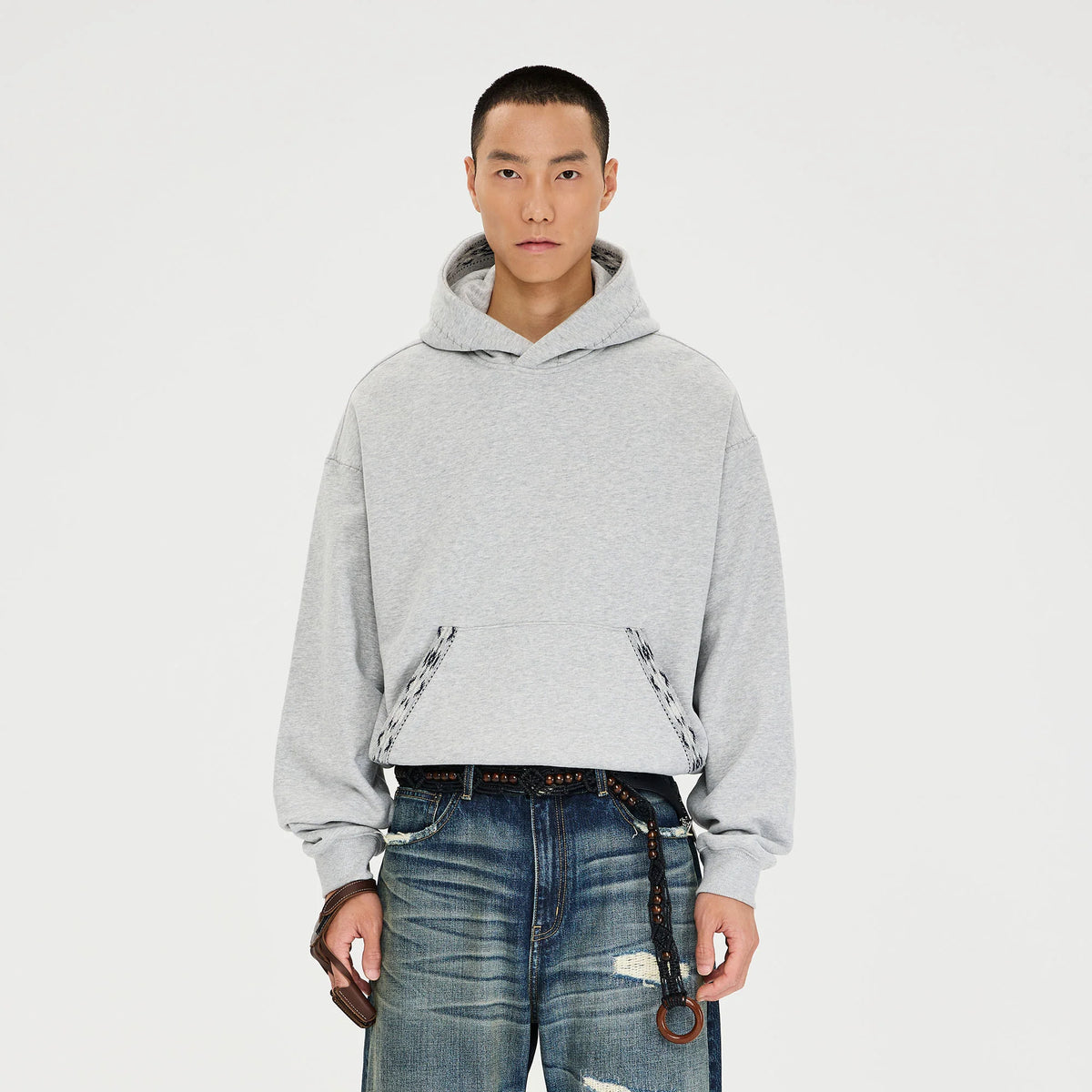 CATSSTAC Totem-Trimmed Kangaroo Pocket Hoodie