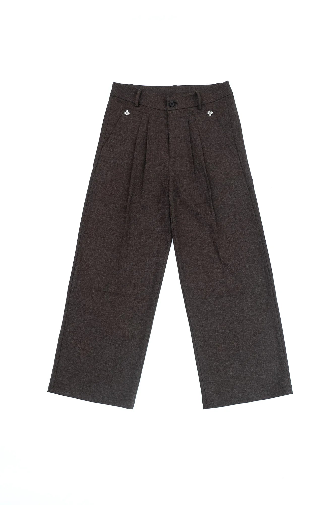 IN EXISTENCE Pleated Belted Wide-Leg Trousers