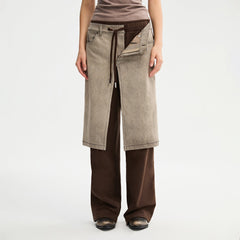 ORGANIC EMOTION Layered Denim Shorts Pants