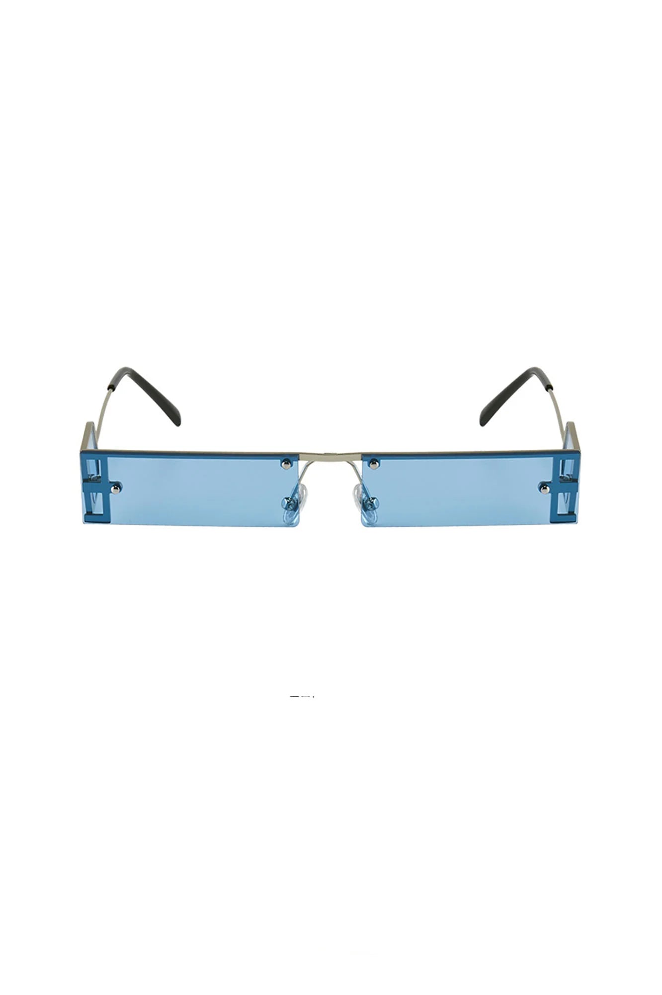 DAMAGE ASIA Rectangle Half-frame Transparent Sunglasses