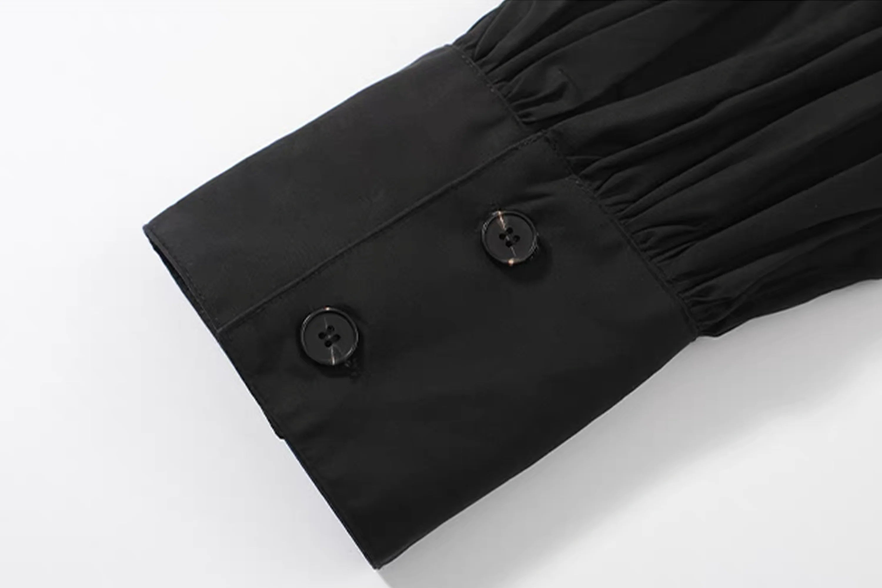 NOTHINGNESS WORLD Ruffle Bib Handkerchief-Hem Oversized Shirt