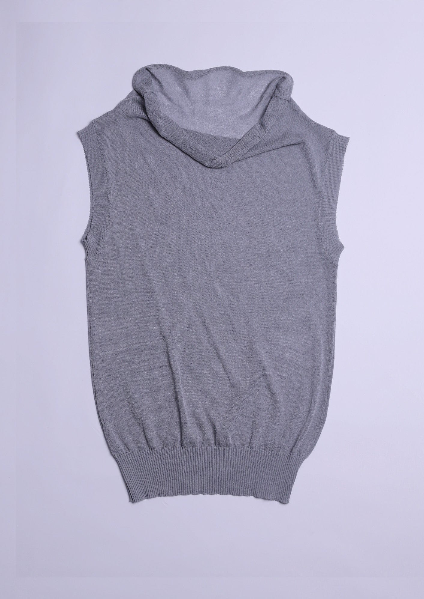 KADAKADA Retro Cowl-Neck Knited Sleeveless T-Shirt
