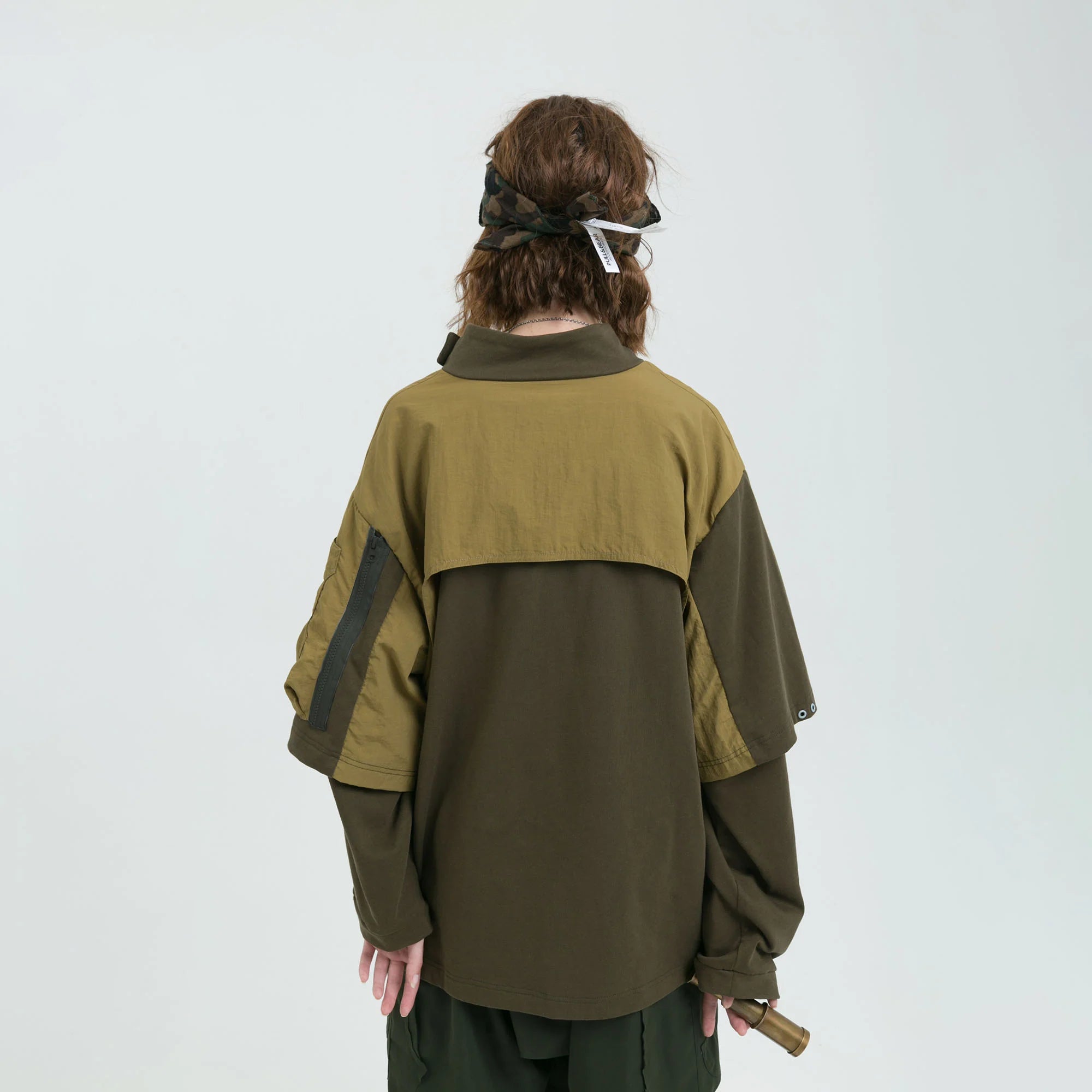 ERROR CODE ROBOT Detachable Sleeve Layered Utility Long-Sleeve Tee