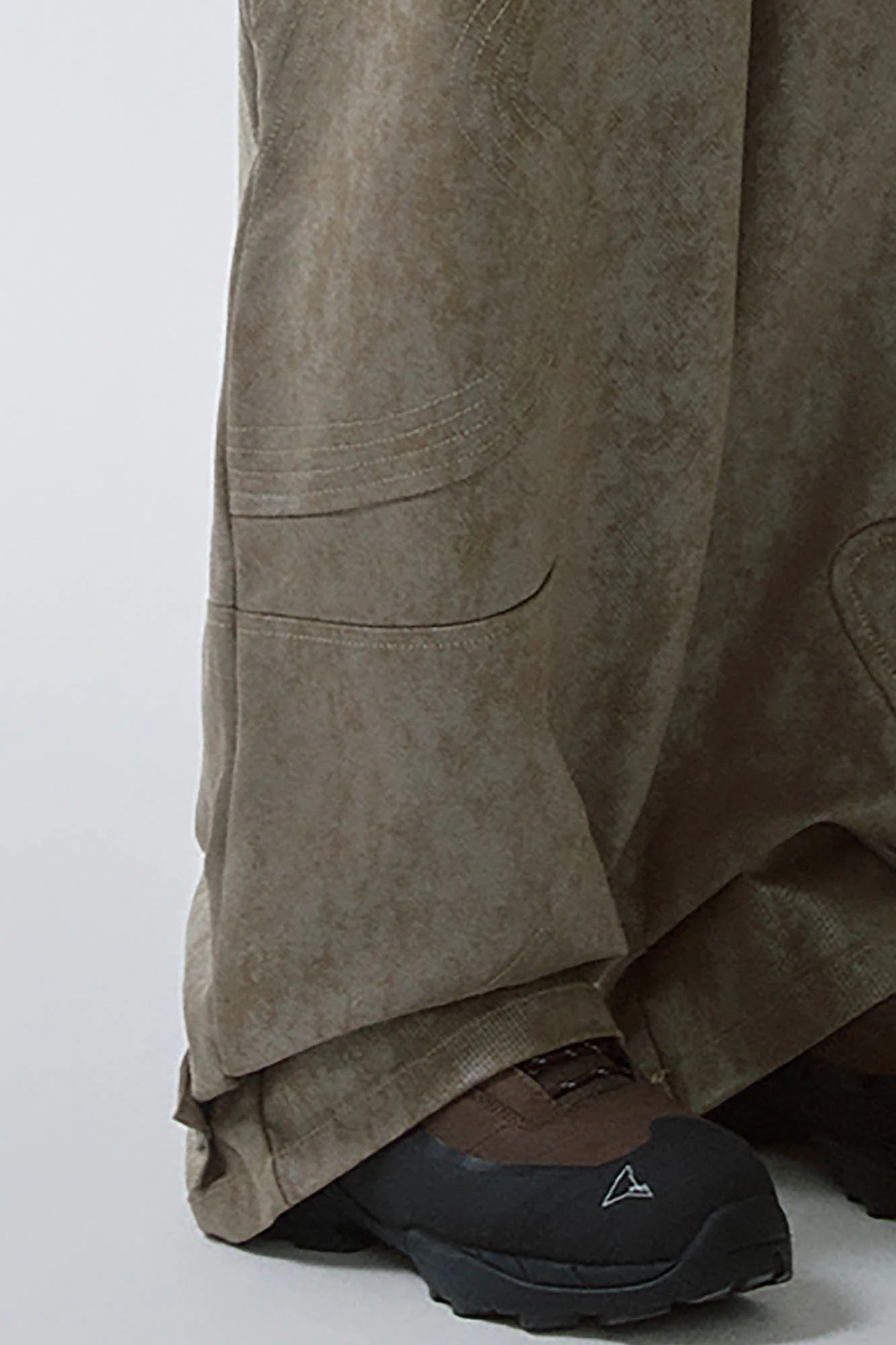 F2CE Distressed Paneled Waxed Pants