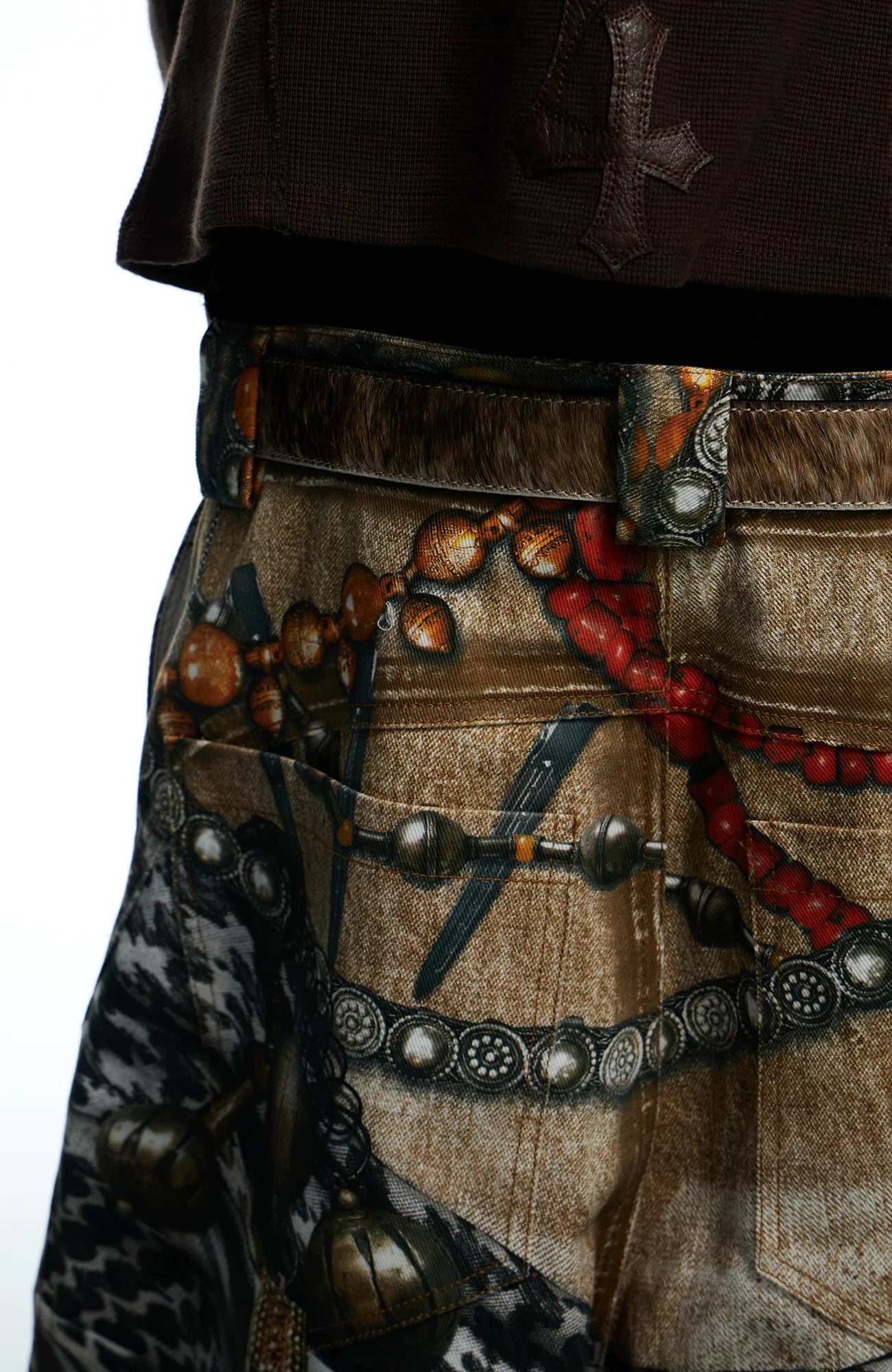 DND4DES Filigree Buckle Horsehair Leather Belt