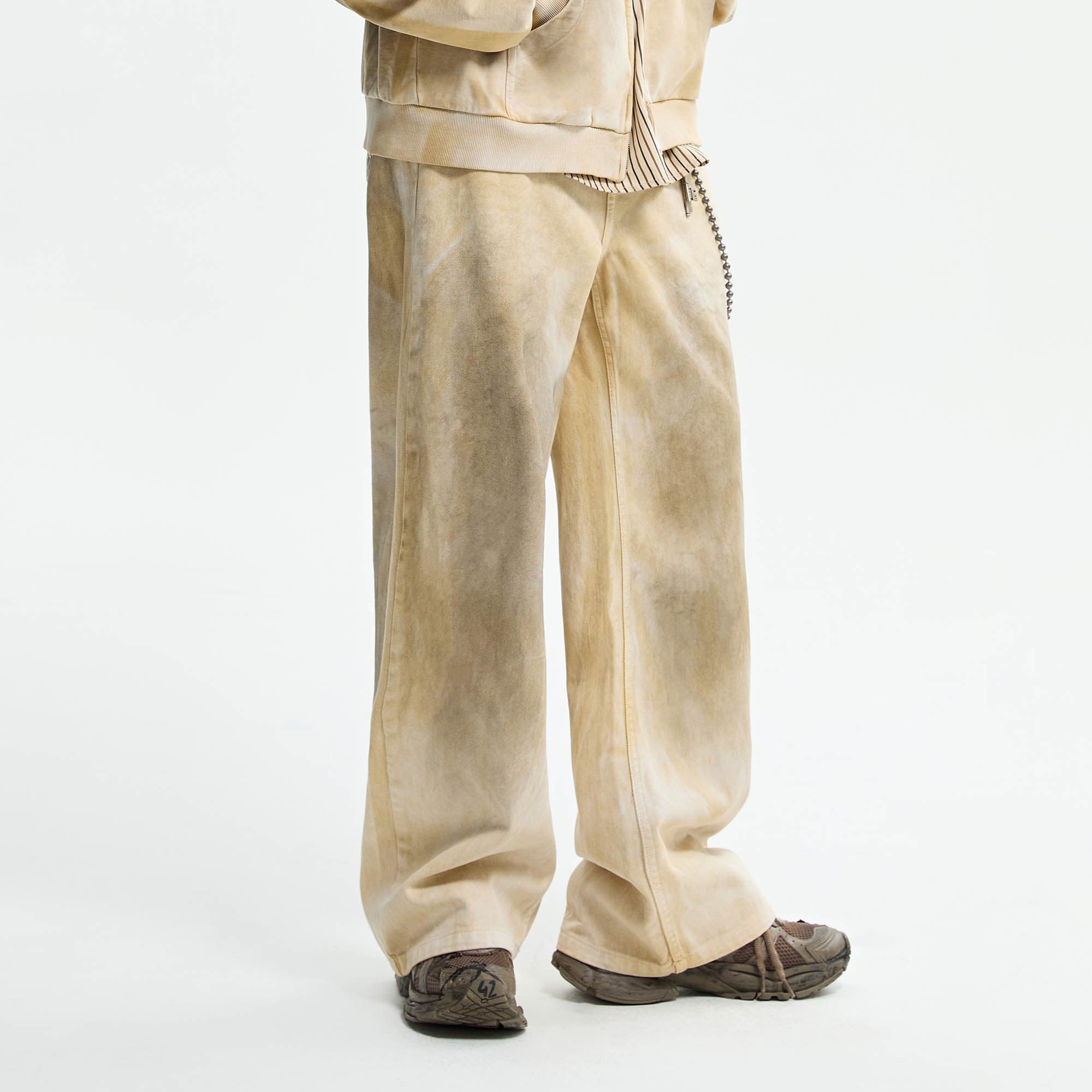 ORGANIC EMOTION Dirty Fit Distressed Wide-Leg Pants