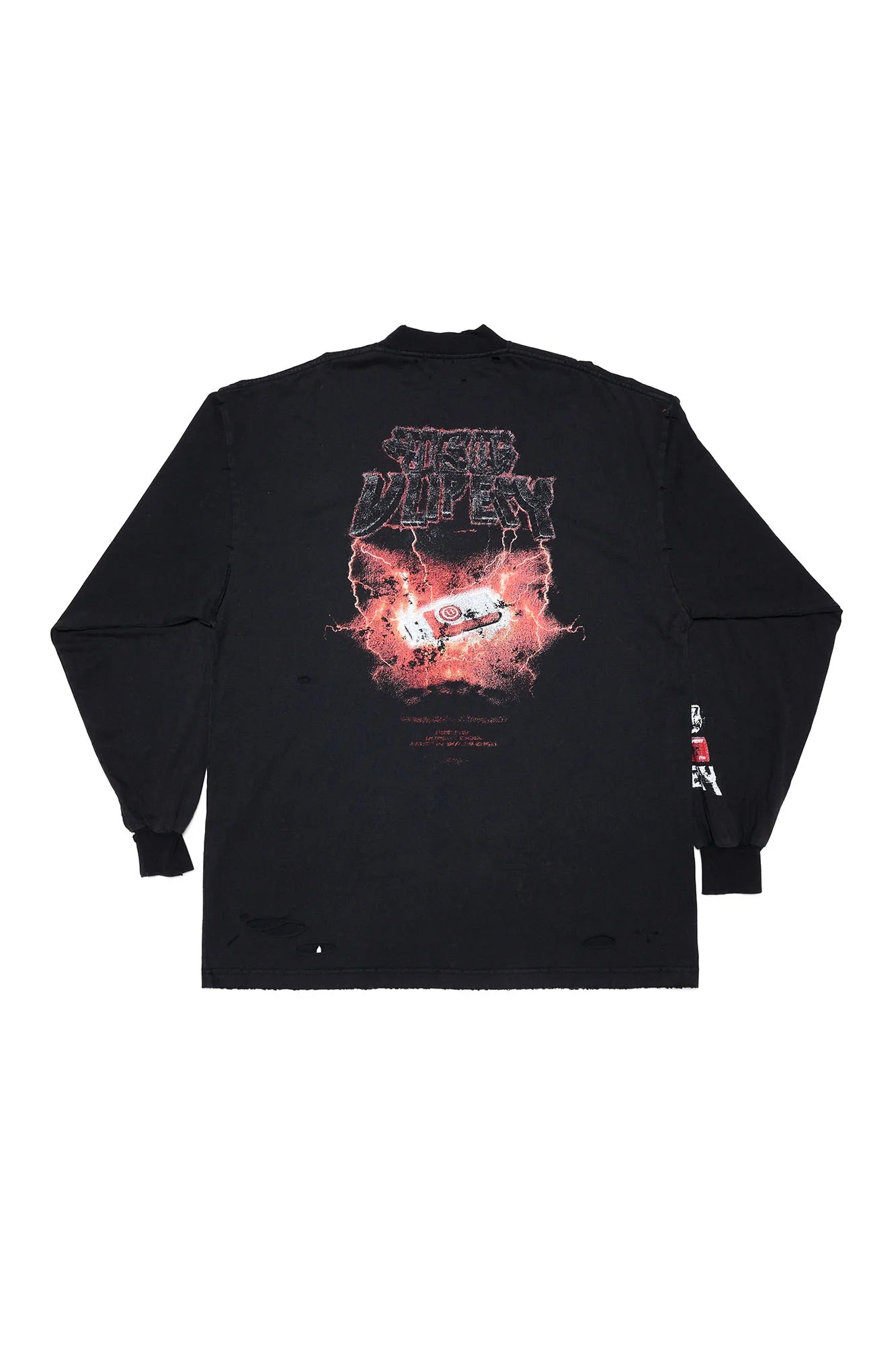 ULIPERY Distressed USB Flash Drive Graphic Long Sleeve Tee