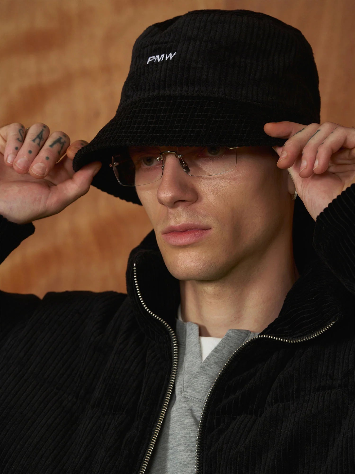 PMW Corduroy Embroidered Bucket Hat