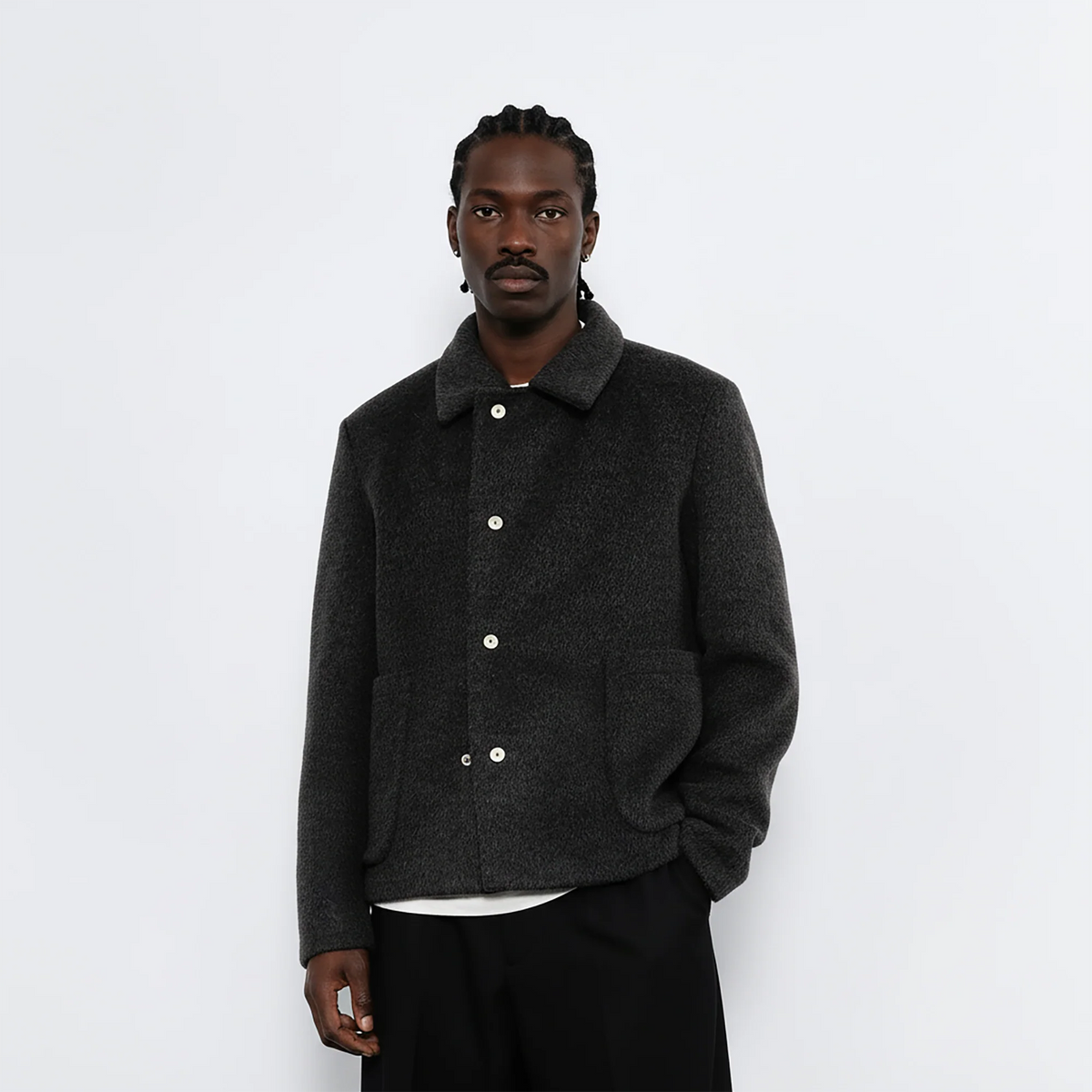 7440 37 1 Flap Pockets Wool-Blend Jacket