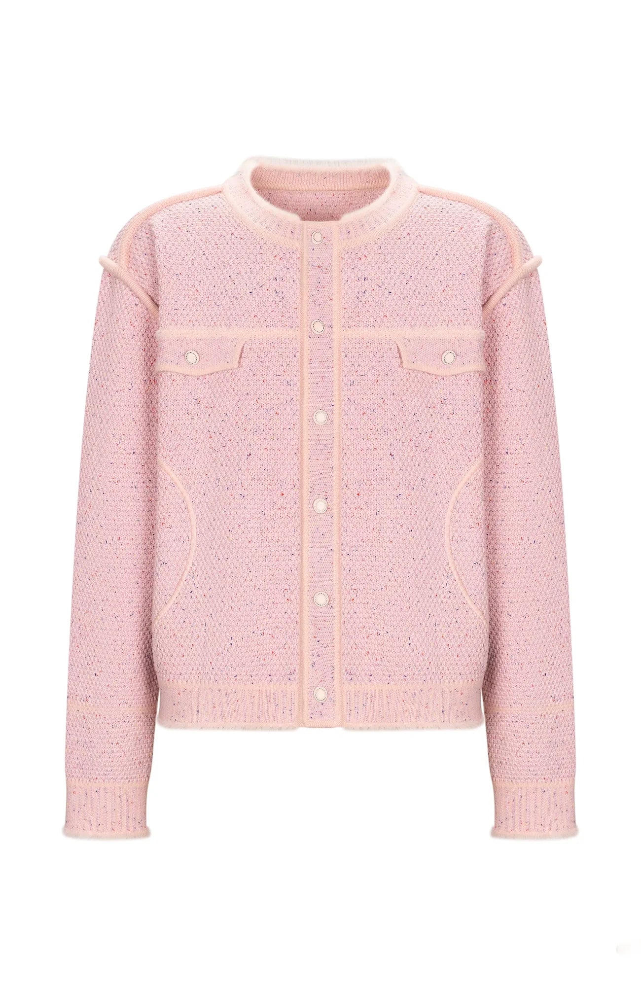 TIWILLTANG Frayed Edge Tweed Knit Jacket