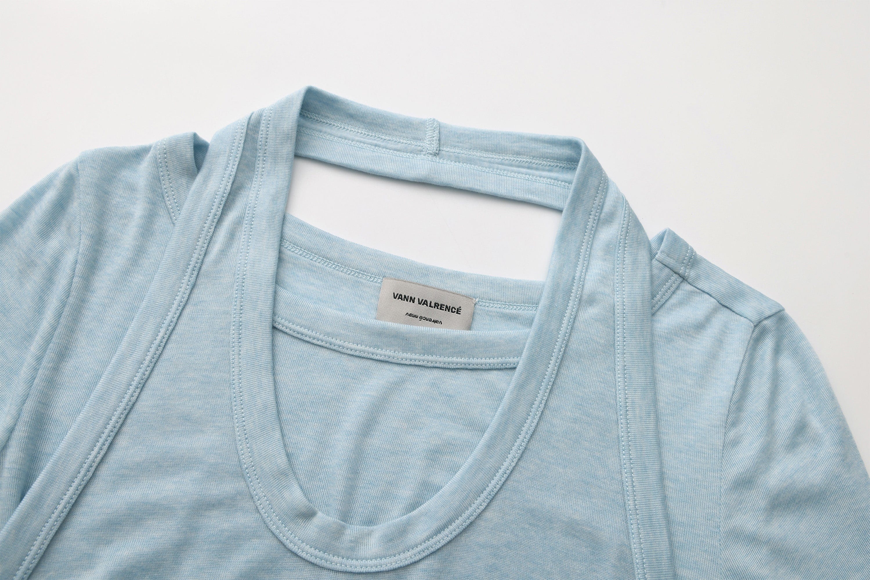VANN VALRENCE Essential Layered Halter-Neck Long-Sleeve Tee