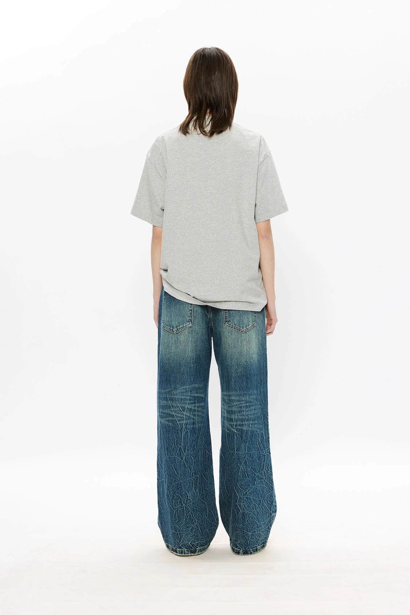 KREATE Whisker Washed Straight-Leg Jeans
