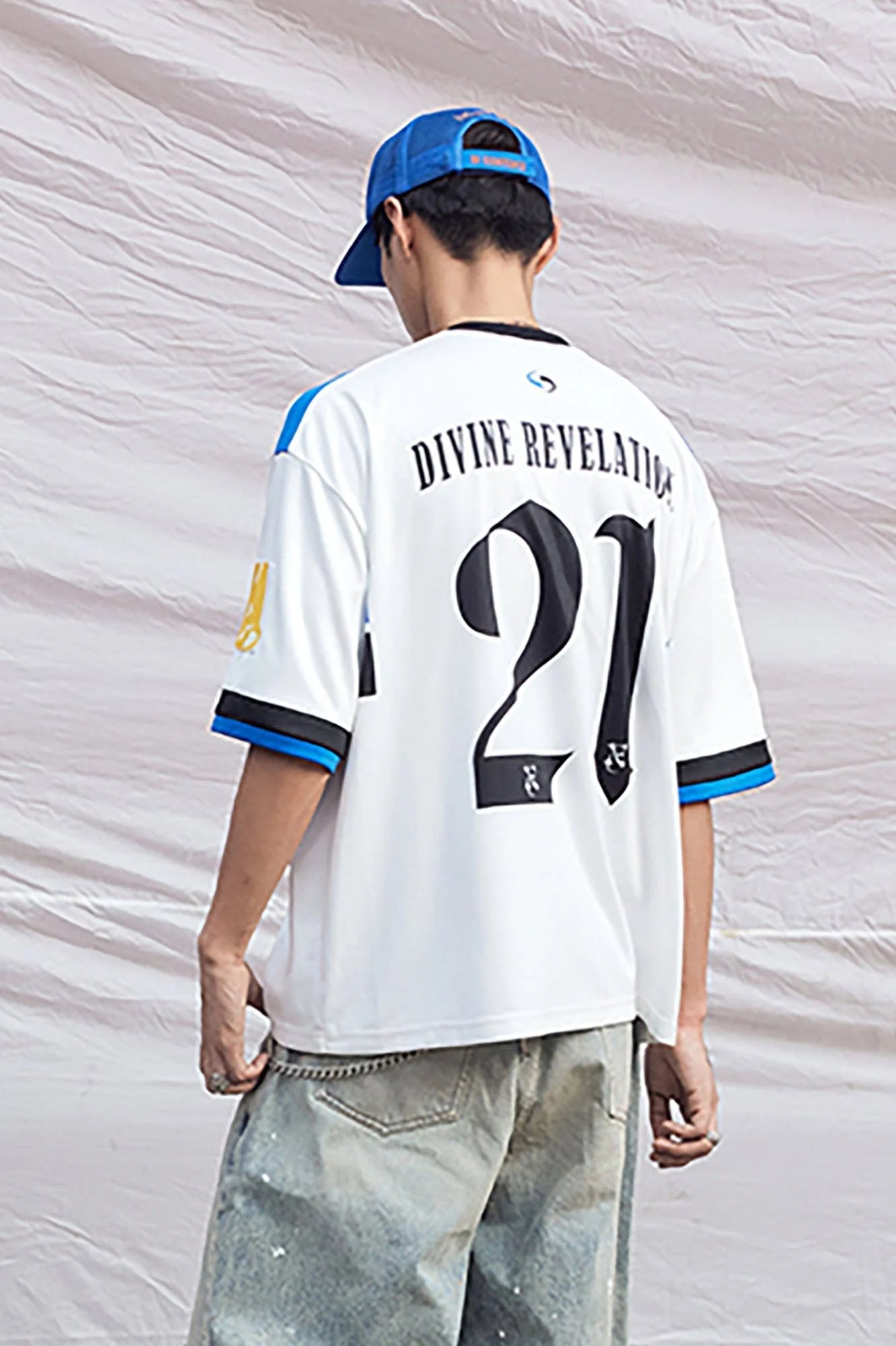 IN EXISTENCE NO.21 Contrast Graphic Sports T-Shirt