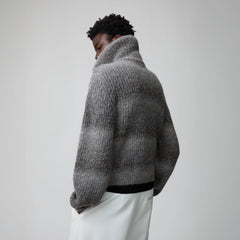 OPICLOTH Gradient Oversized Knit Zip-Up Cardigan