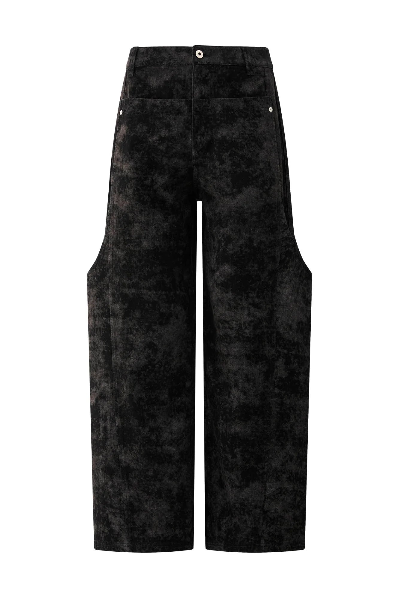 ORGANIC EMOTION Big-Pocket Paneled Wide-Leg Jeans