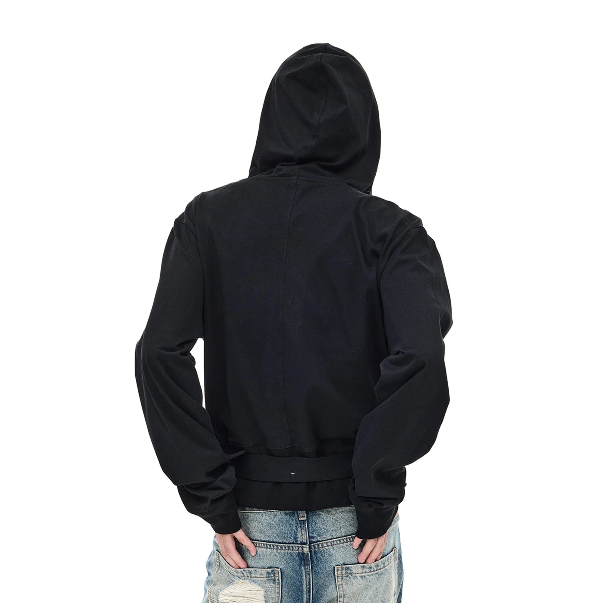 WHISTLEHUNTER Detachable-Belt Deep V-Cut Hardware Hoodie