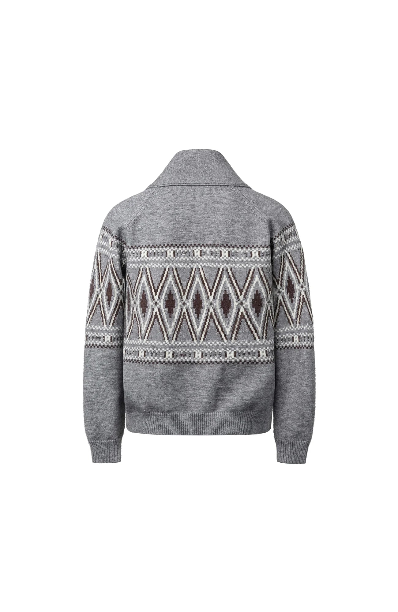 OKAYTHXBYE Fair Isle Shawl Collar Cardigan