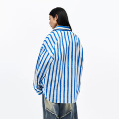 OVERLAPS Brushstroke Stripe Overshirt