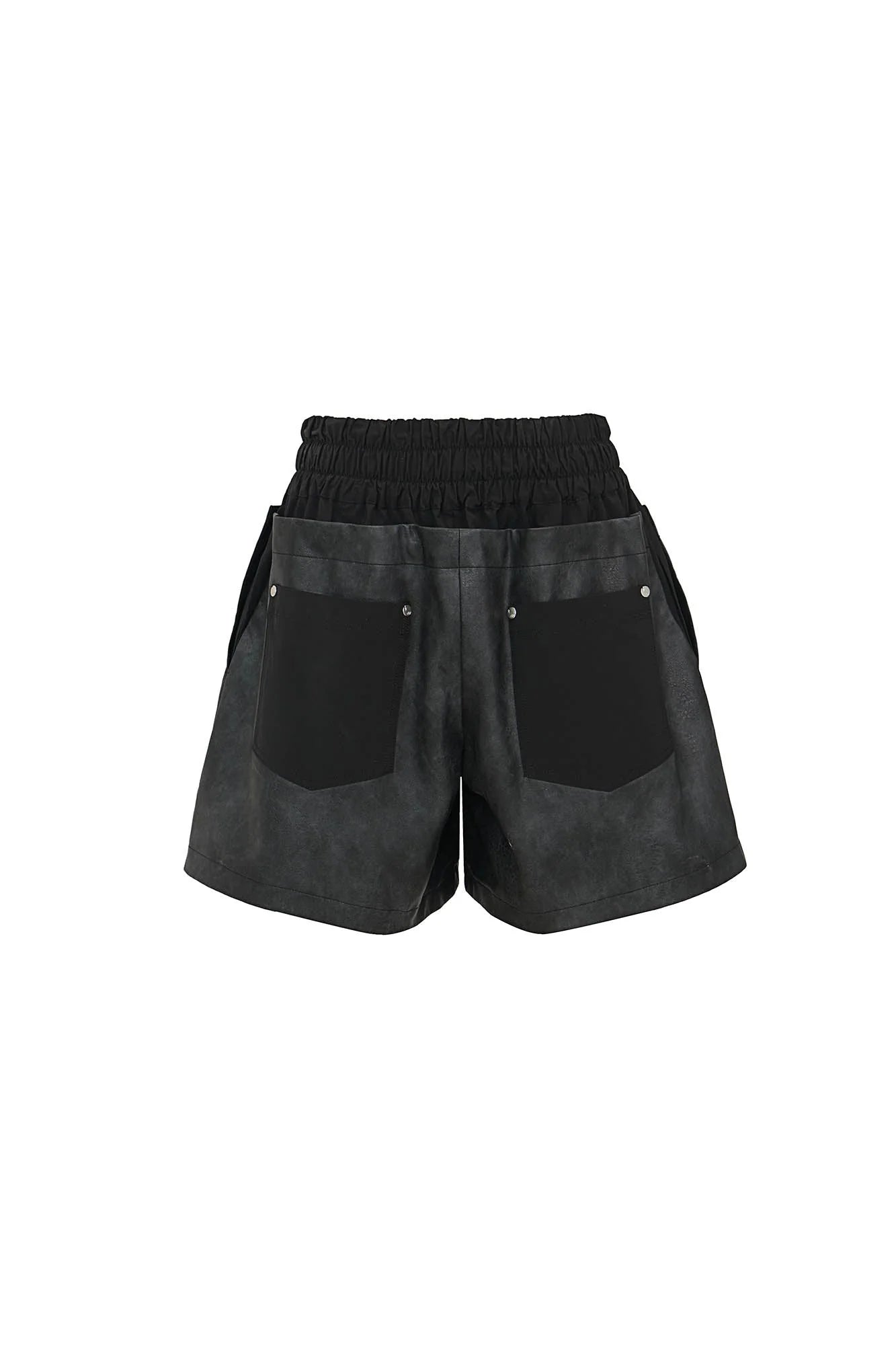 455EMBLE Layered Boxing PU Shorts