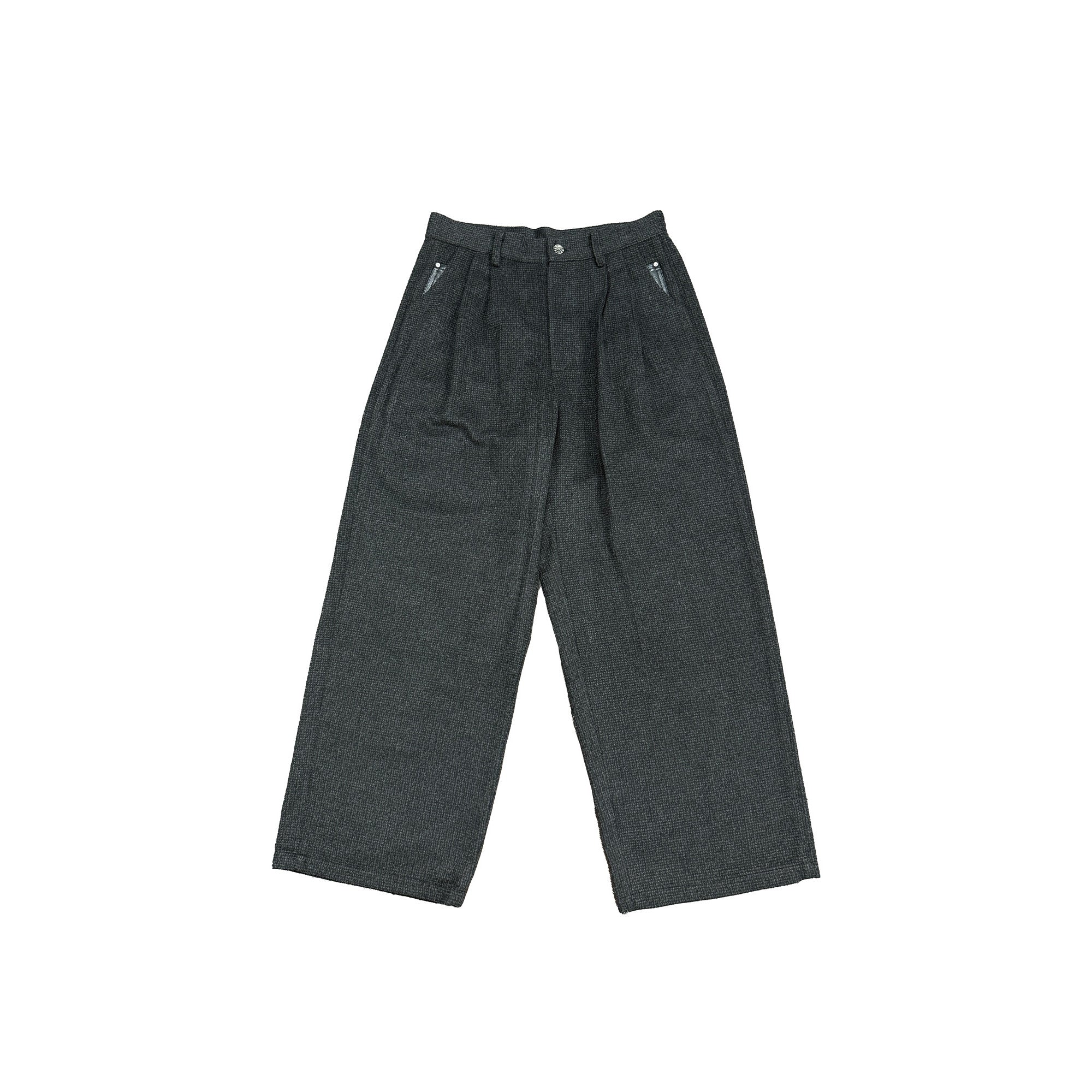 RICHILL Panel Pleated Wide-Leg Trousers